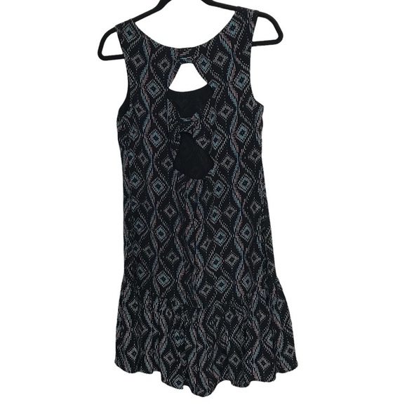 Greylin Black Multicolor Sleeveless Cut Out Back Mini Dress Approx Small - Picture 2 of 7